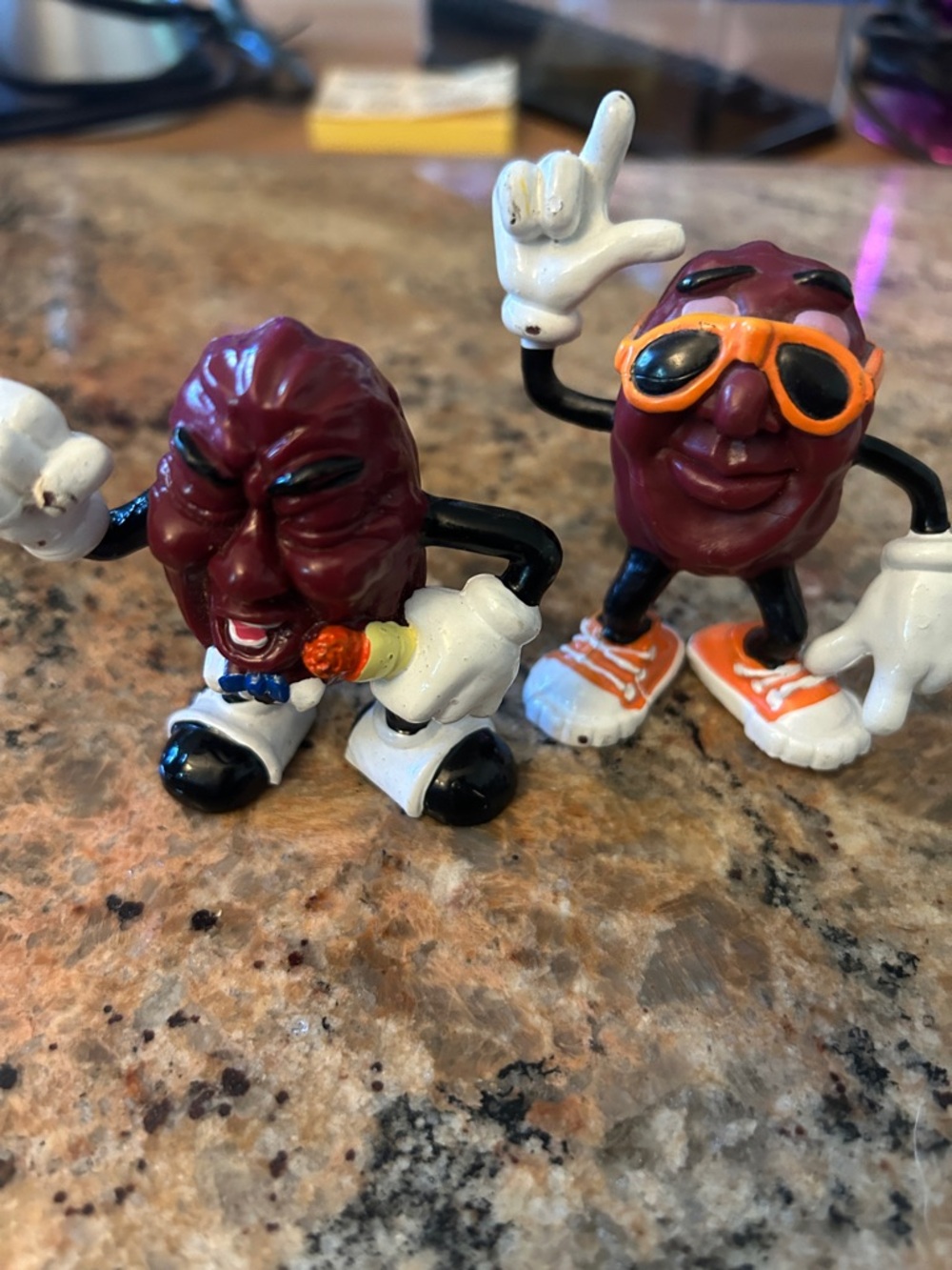 Playful Grape Character Figures - Purple with White & Orange Accents